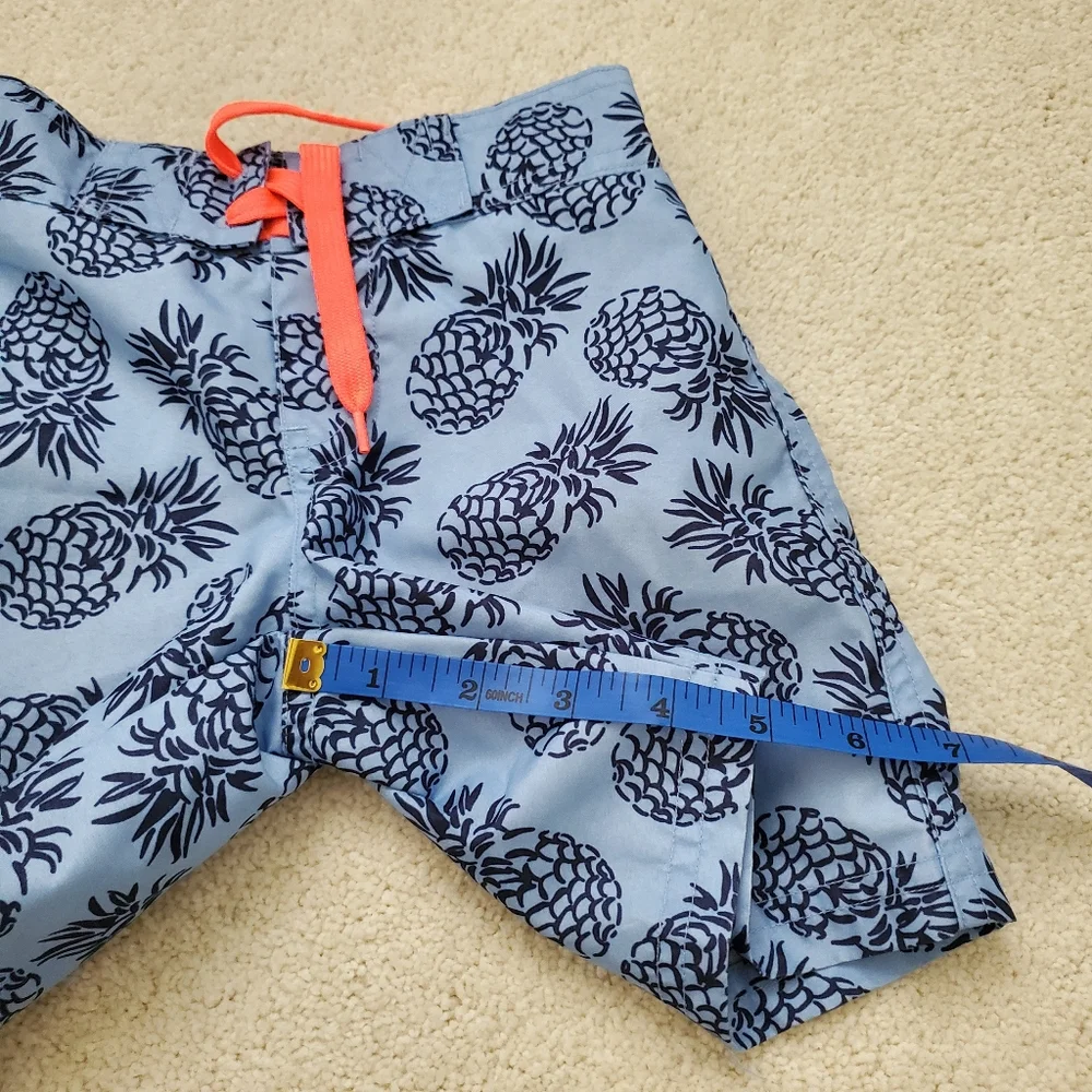 Janie and Jack Toddler Boys Blue Pineapple Swim Trunks Bathing Suit sz2T